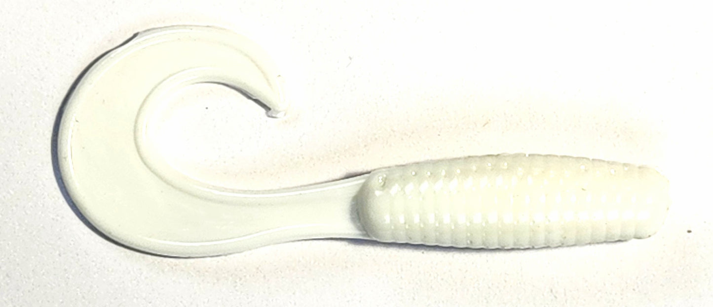 2.5 Curly Tail Grub White
