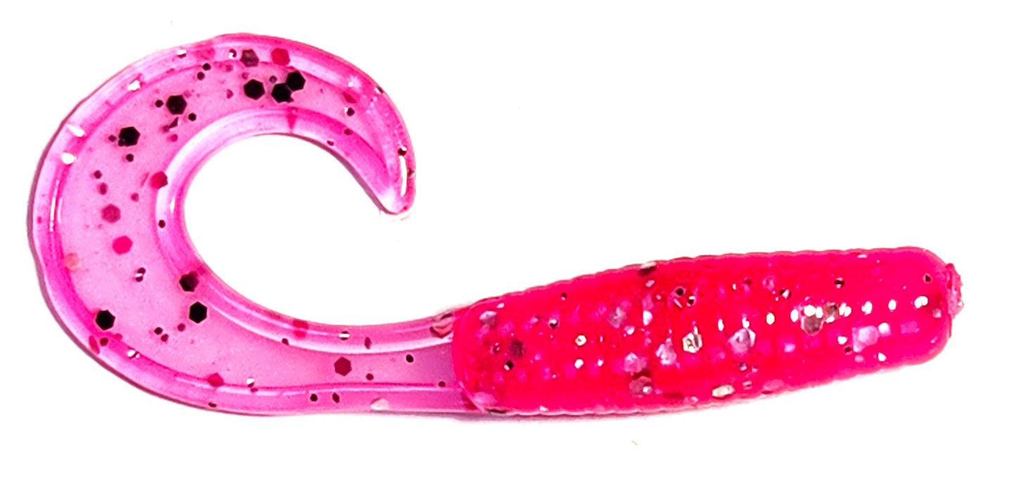 2.5" Inch Curly Tail Grub Cotton Candy