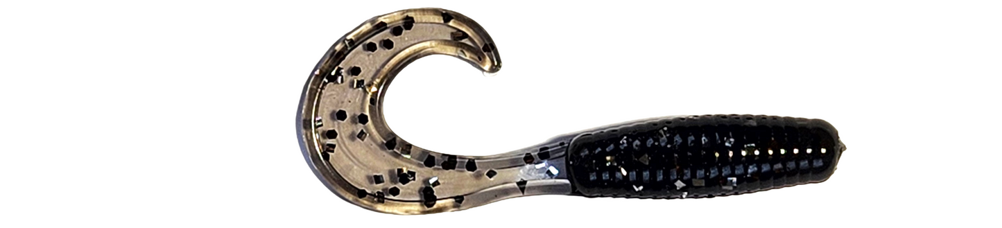 2.5 Inch Curly Tail Grub (Grey Smoke)