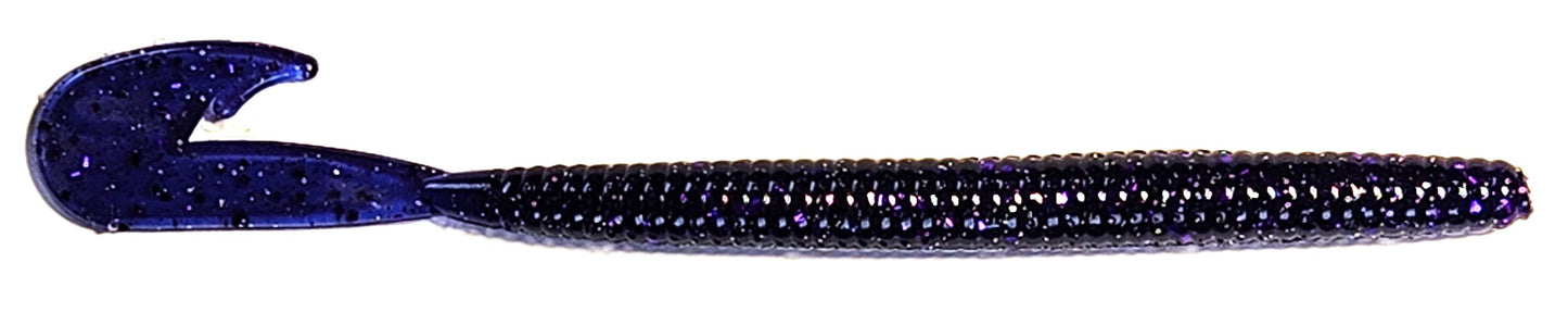 4.15" Hook Tail Finesse Worms Midnight Grape