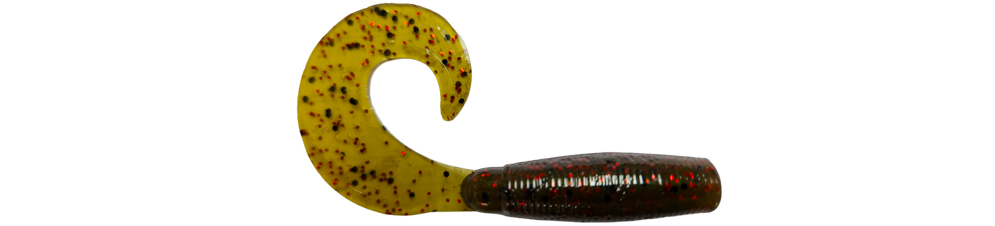 4 Inch Curly Tail Grub (Watermelon Pumpkin)