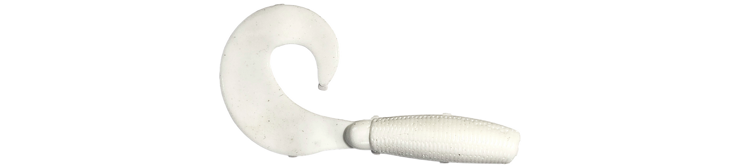 4 Inch Curly Tail Grub (White)