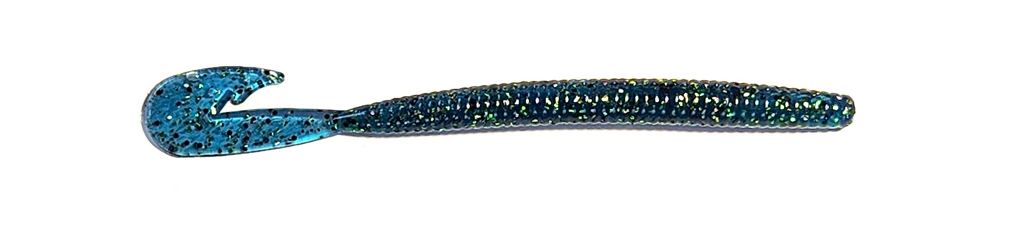 5.75" Hook Tail Finesse Worm (Starlight Blue)