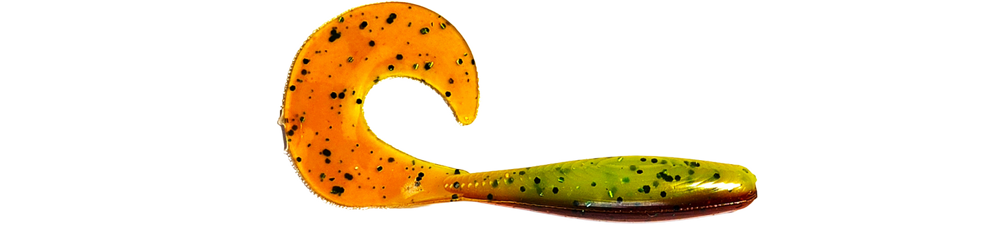 5" Curly Tail Grub (Chartreuse Motor Oil)
