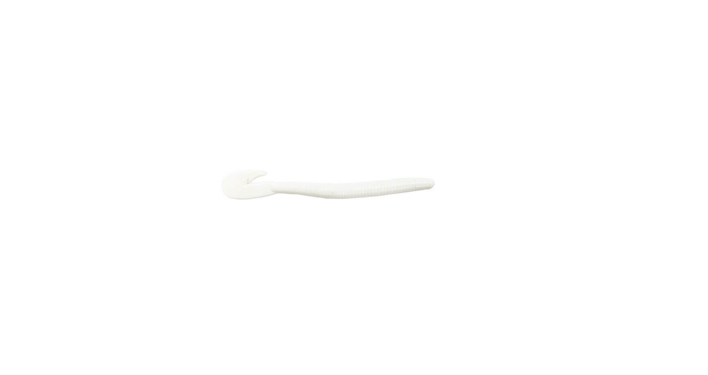 4.15" Curly Tail Worm White