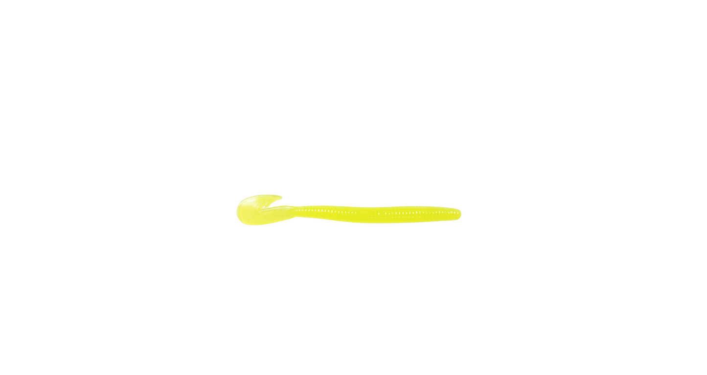 4.15" Curly Tail Worm Chartreuse