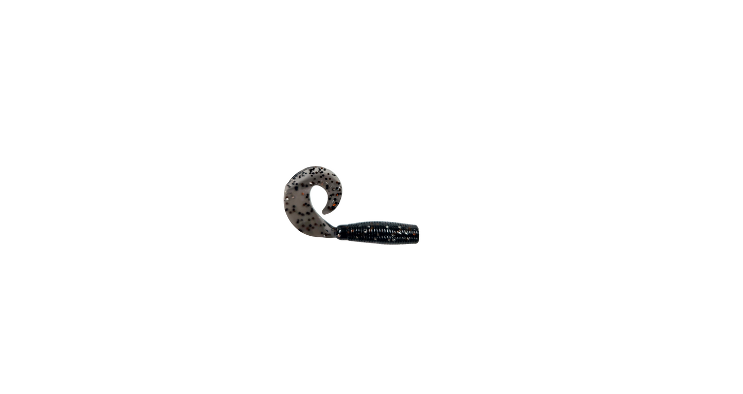 3" Curly Tail Grub Grey Smoke