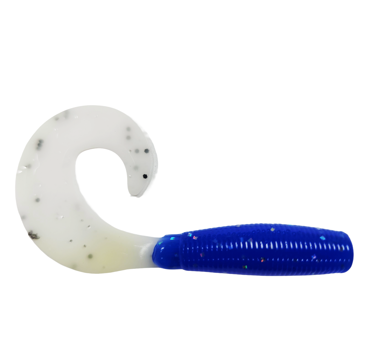 4" Curly Tail Grub Bearlake Blue/White