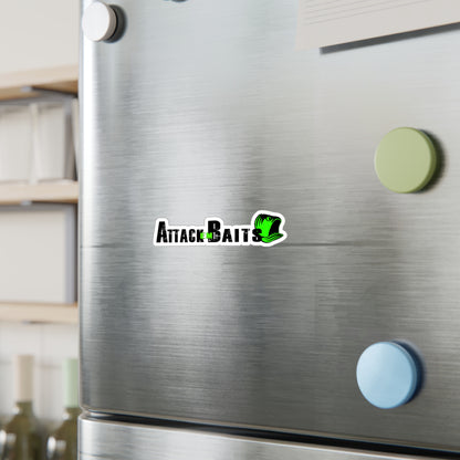 Kiss-Cut Vinyl Decal — "Attack Baits" Logo Sticker (Outdoor-Resistant, Fishing Lure Brand)