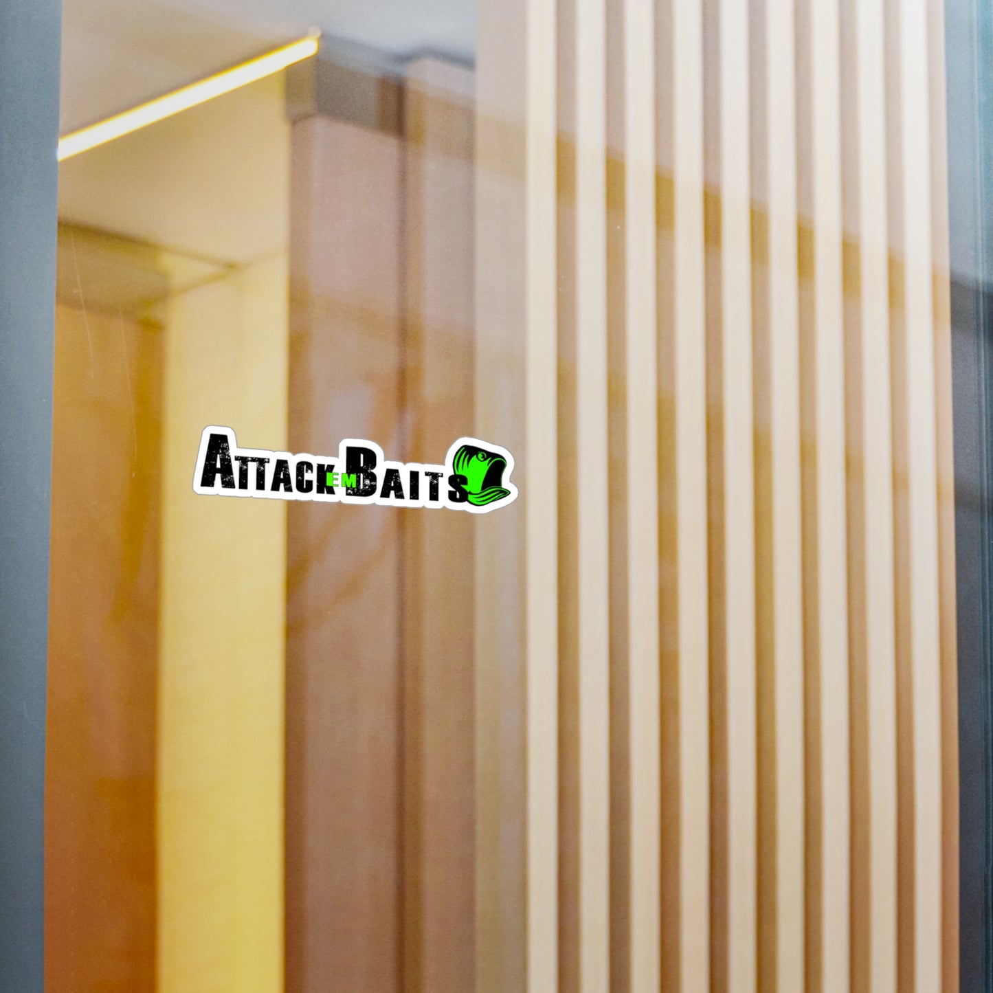 Kiss-Cut Vinyl Decal — "Attack Baits" Logo Sticker (Outdoor-Resistant, Fishing Lure Brand)