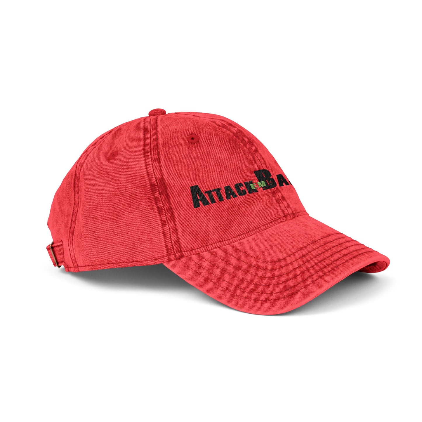 Vintage Embroidered Cap — "Attack Baits" Fishing Logo Hat