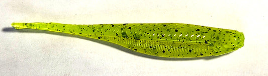 2 Inch Split Tail Minnow Chartreuse Black Spot