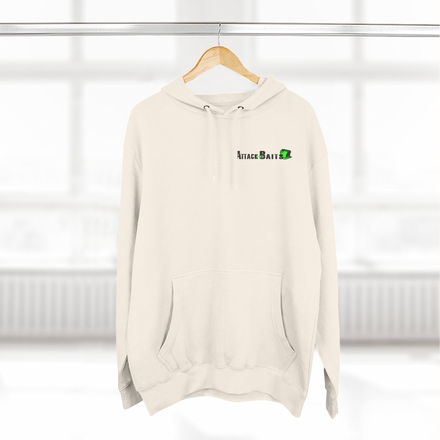 Fishing Hoodie — "Feel the Thrill" Attack Baits Graphic Fleece Hoodie