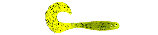5" Curly Tail Grub (Chartreuse Black Spot)