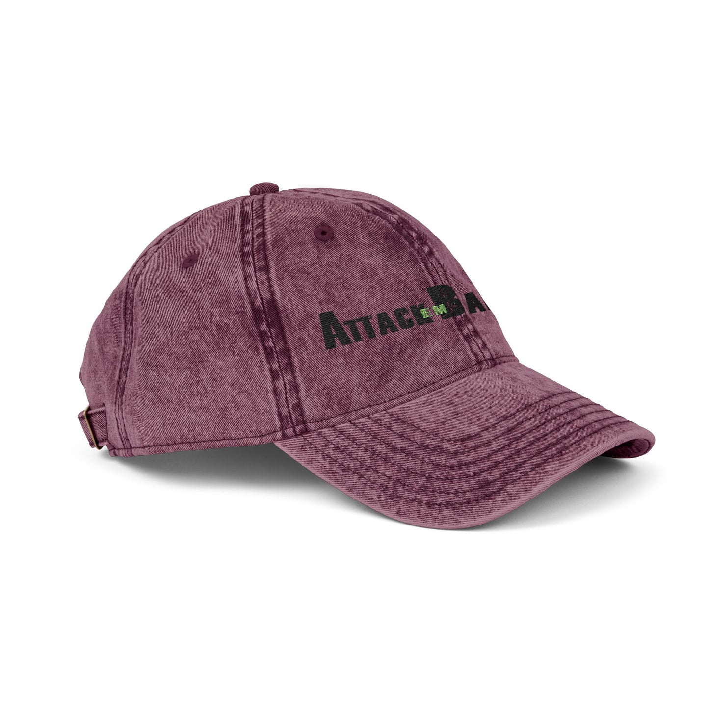 Vintage Embroidered Cap — "Attack Baits" Fishing Logo Hat