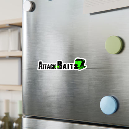 Kiss-Cut Vinyl Decal — "Attack Baits" Logo Sticker (Outdoor-Resistant, Fishing Lure Brand)