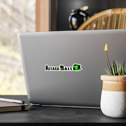Kiss-Cut Vinyl Decal — "Attack Baits" Logo Sticker (Outdoor-Resistant, Fishing Lure Brand)