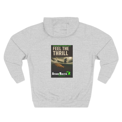 Fishing Hoodie — "Feel the Thrill" Attack Baits Graphic Fleece Hoodie
