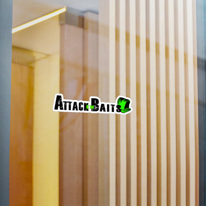 Kiss-Cut Vinyl Decal — "Attack Baits" Logo Sticker (Outdoor-Resistant, Fishing Lure Brand)