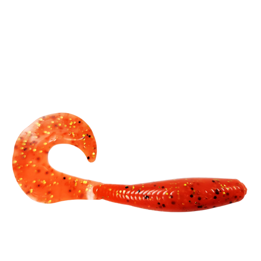5" Curly Tail Grub Orange Slam