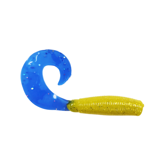 4" Curly Tail Grubs Gold Fever/Bearlake Blue
