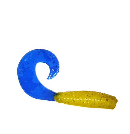 3" Curly Tail Grub Gold Fever/Bearlake Blue