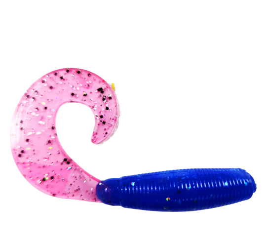 4" Curly Tail Grub Bearlake Blue/Cotton Candy